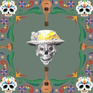 🎃‎ Silver Skull Charm with Yellow Hat (NWOT)